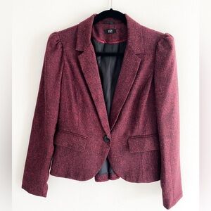 F&F Women’s Burgundy Blazer, Imported from Europe, Size 10